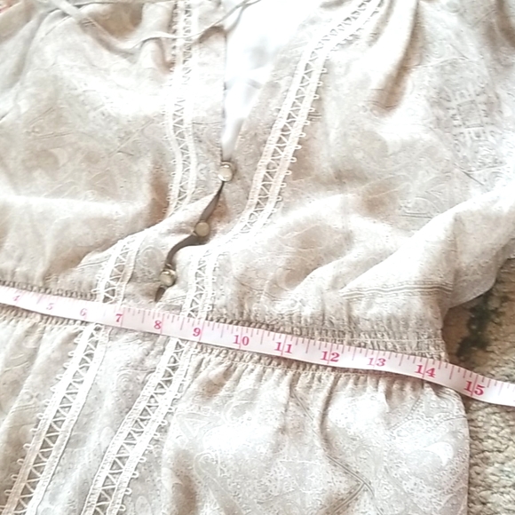 ELLA MOSS Cottagecore Cream Natural Gown Rayon Revolve Chic Hippie Peasant Dress - Picture 7 of 12